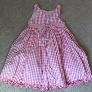 Girls pink gingham Easter Dress - size 7